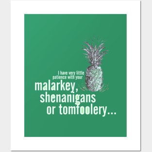 Malarkey Shenanigans Tomfoolery _ Psych Quotes. Posters and Art